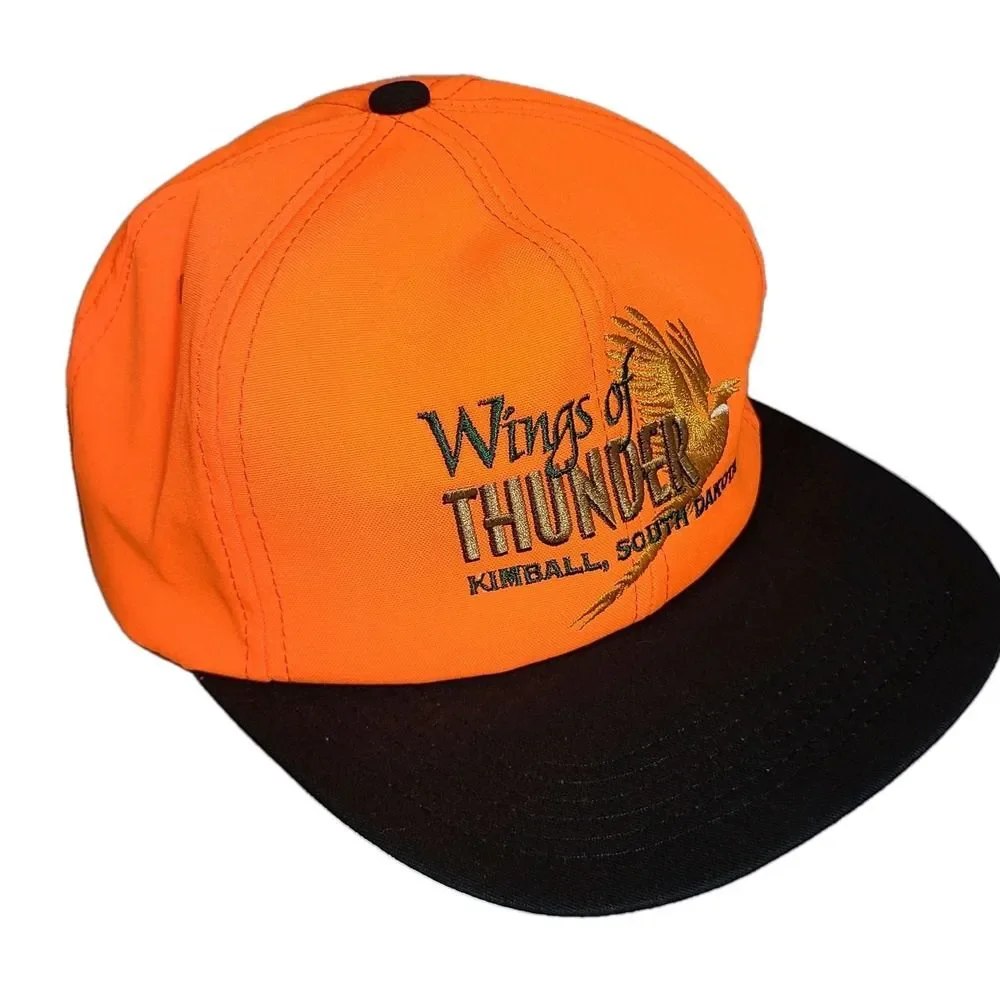 Blaze Orange Hunting Cap Kimball South Dakota Pheasant Adjustable Hat